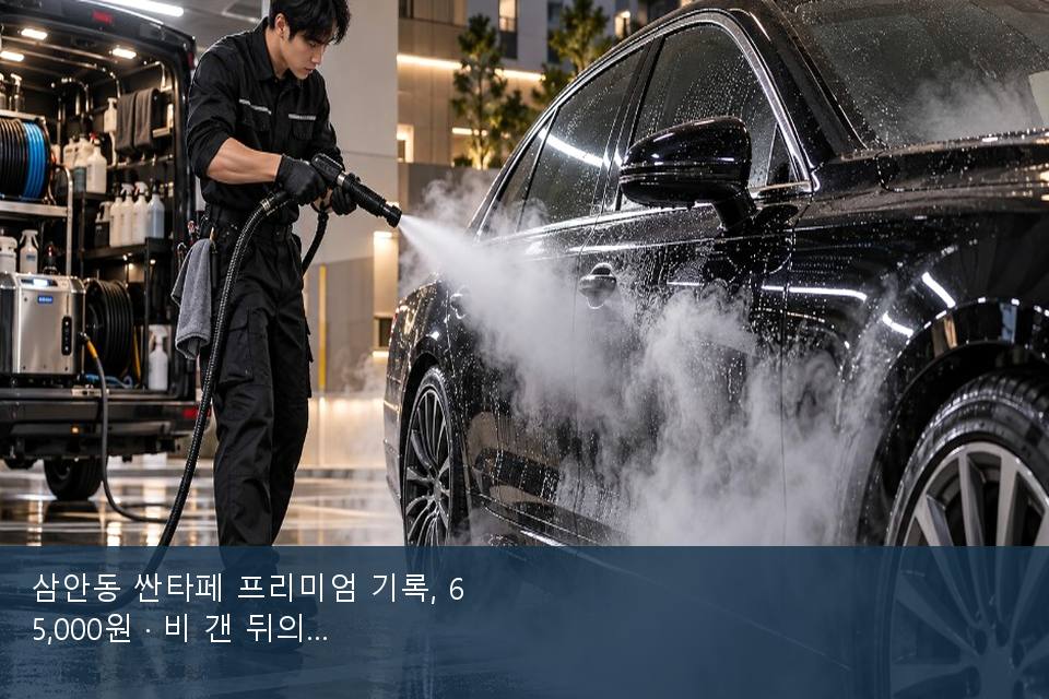 삼안동 싼타페 프리미엄 기록, 65,000원 · 비 갠 뒤의 작업
